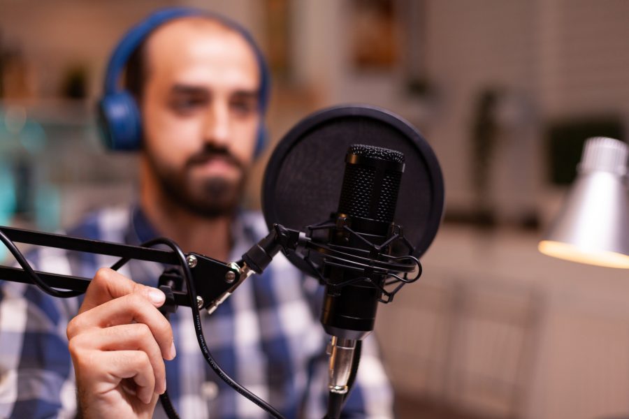 Man wearing headphones